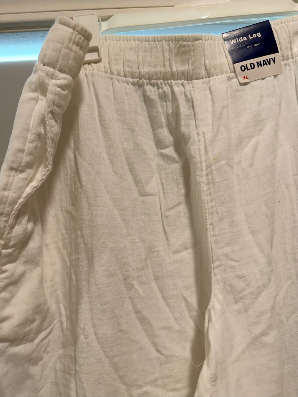 Old Navy White Wide Leg Linen Pants